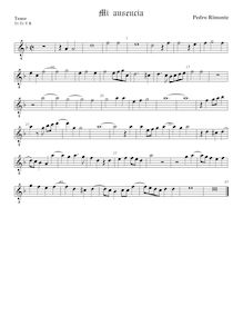 Partition ténor viole de gambe, octave aigu clef, madrigaux, Rimonte, Pedro par Pedro Rimonte