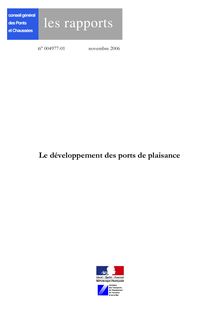 Le développement des ports de plaisance. Rapport n° 004977-02. : 1