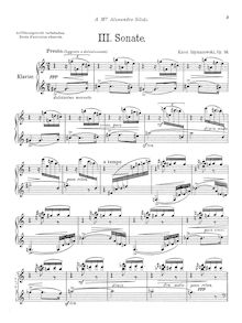 Partition complète, Piano Sonata No.3, Op.36, Szymanowski, Karol
