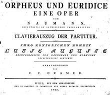 Partition complète, Orpheus og Eurydike, Orpheus und Euridice, Naumann, Johann Gottlieb