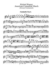 Partition clarinette 1, 2, 3 (en C), Großer Festmarsch, WWV 110