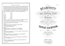 Partition parties complètes, corde quatuor No.4, Op.74, Lachner, Ignaz