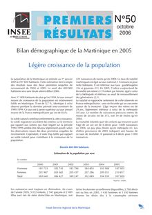 Bilan démographique de la Martinique en 2005