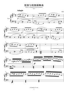 Partition complète, Waltz of Melancholy et Resentment(pour clavier) Op.2