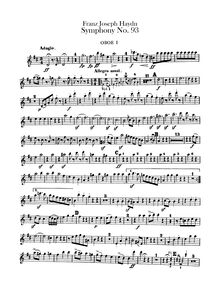 Partition hautbois 1, 2, Symphony No.93 en D major, Sinfonia No.93