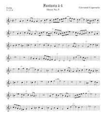Partition viole de gambe aigue, Fantasia pour 4 violes de gambe par John Coperario