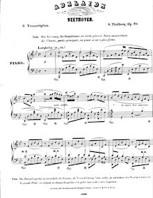 Partition , Transcription of Beethoven s  Adelaide , L Art du Chant appliqué au Piano, Transcriptions des célèbres Oeuvres des grandes Maitres, Op.70
