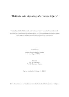 Retinoic acid signaling after nerve injury [Elektronische Ressource] / vorgelegt von Kirsten Schrage