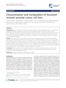 Characterisation and manipulation of docetaxel resistant prostate cancer cell lines