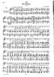 Partition complète, transposition pour low voix, Die Sterne, D.939