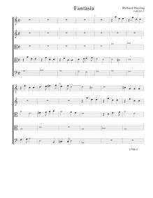 Partition Fantasia VdGS No.2 - partition complète (Tr Tr T T B), fantaisies pour 5 violes de gambe par Richard Dering