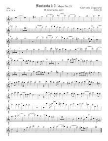 Partition ténor viole de gambe 1, octave aigu clef, Fantasia pour 5 violes de gambe, RC 56