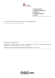 La situation démographique de Madagascar - article ; n°4 ; vol.56, pg 657-668
