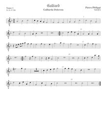 Partition ténor viole de gambe 1, octave aigu clef, pavanes et Galliards pour 5 violes de gambe par Peter Philips