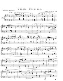 Parition Quatre Mazurkas - Chopin