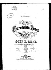 Partition , Romance, 4 Characteristic Dances, Op.25, Paine, John Knowles