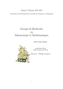 rapport du grim 2001--2005 - Groupe de Recherche en Informatique ...