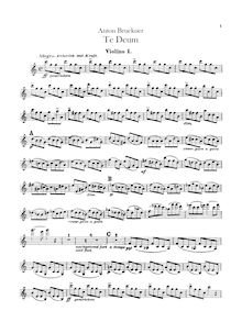 Partition violons I, II, Te deum, WAB 45, Bruckner, Anton
