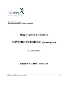 Glimépiride 1 mg, comprimé