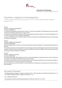 Population, migrations et développement - article ; n°3 ; vol.10, pg 7-15