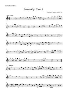 Partition aigu enregistrement  2, Six sonates of Two parties pour Two flûtes