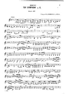 Partition violons II, A New Toy Symphony, C major, Ryan, Desmond Lumley