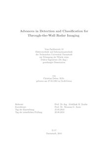 Advances in detection and classification for through-the-wall radar imaging [Elektronische Ressource] / von Christian Debes