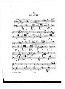 Partition , Chimère, Impressions poetiques, Douze mélodies pour le Piano seul par A. Keil