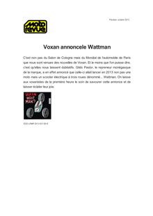Voxan annoncele Wattman