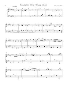 Partition Sonata R.79 en F♯ major, clavier sonates R.71-80, Soler, Antonio