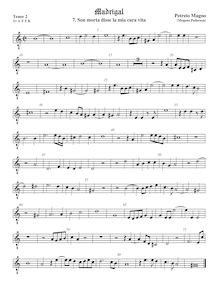 Partition ténor viole de gambe 3, octave aigu clef, Madrigali a 5 Voci, Libro 2