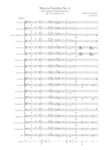 Partition complète, Marcia Funebre No.6, Op.112a, Per i funerali di Fernando Lucca par Amilcare Ponchielli