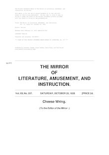 The Mirror of Literature, Amusement, and Instruction - Volume 12, No. 337, October 25, 1828