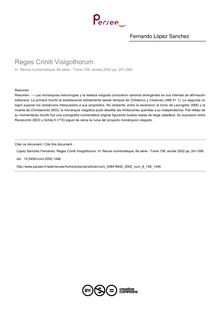 Reges Criniti Visigothorum - article ; n°158 ; vol.6, pg 241-269