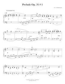 Partition No.1, 9 préludes, Op.31, Robertson, Ernest John