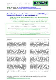 Normalización y evaluación del inmunoensayo ABICAP-BRU para el diagnóstico serológico de la Brucelosis Bovina