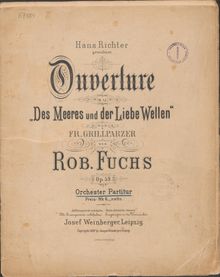 Partition complète, Des Meeres und der Liebe Wellen Overture, Fuchs, Robert