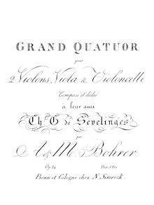 Partition parties complètes, corde quatuor, Grand quatuor, Bohrer, Antoine