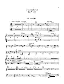 Partition violons I, La valse, Poème chorégraphique, Ravel, Maurice
