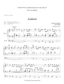 Partition Andante (Transposed en B-flat major), Grand Pièce Symphonique, Op.17
