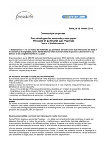 Le communiqué à télécharger au format PDF - Paris, le 18 février ...