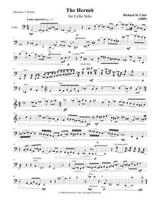 Partition complète, pour Hermit pour violoncelle Solo, St. Clair, Richard