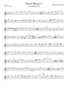 Partition ténor viole de gambe 2, octave aigu clef, Du Schalksknecht