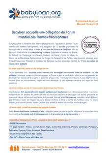 Babyloan accueille le forum mondial des femmes francophones