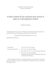 A direct method for the numerical time reversal of waves in a heterogeneous medium [Elektronische Ressource] / Christian Clason