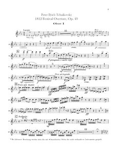Partition hautbois 1, 2, anglais cor, 1812 Overture, The Year 1812 / 1812 год (1812 god)