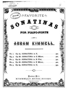 Partition complète, Sonatina No.2, G minor, Kimmell, Abram