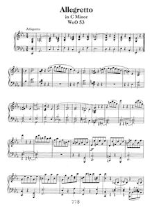 Partition complète, Allegretto, C minor, Beethoven, Ludwig van