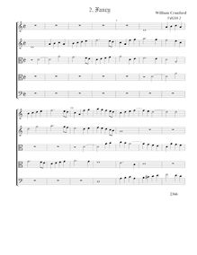 Partition Fantasia VdGS No.2 - partition complète (Tr Tr T T B), fantaisies pour 5 violes de gambe par William Cranford
