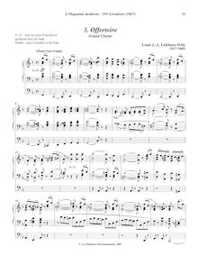 Partition , Offertoire - Grand Chœur, L Organiste Moderne, Lefébure-Wély, Louis James Alfred